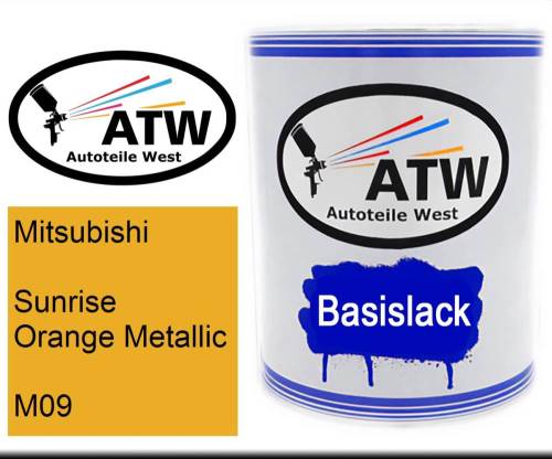 Mitsubishi, Sunrise Orange Metallic, M09: 1L Lackdose, von ATW Autoteile West.